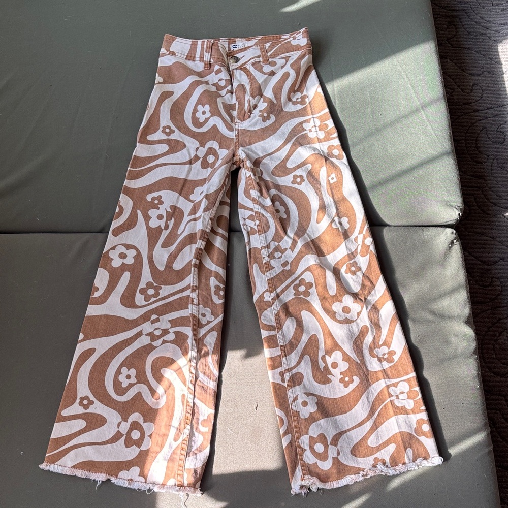 Billabong Free Fall High Waist Pants Wide-Leg Pants Sz 25, Pristine Condition!